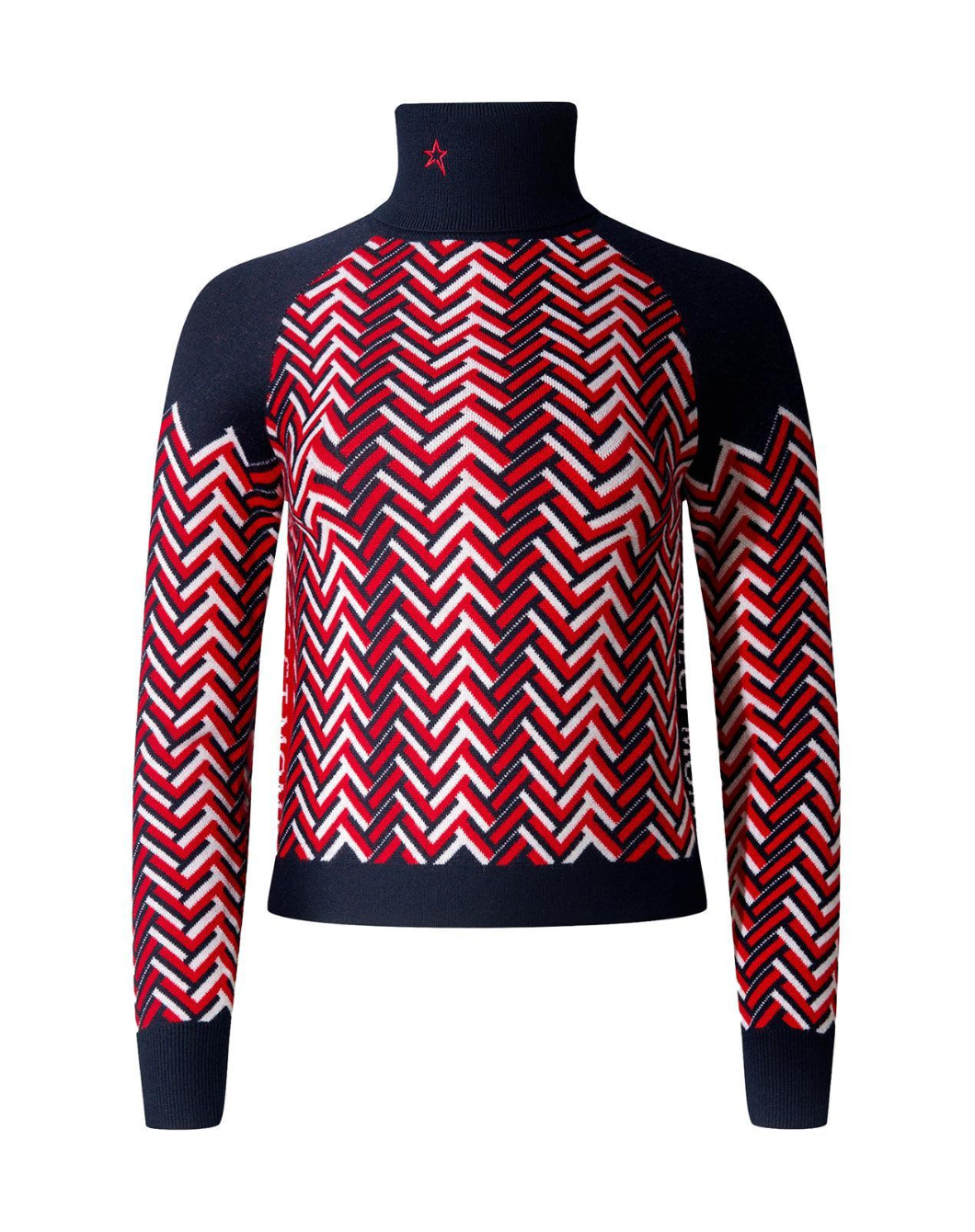 Chunky Chevron Turtleneck Sweater