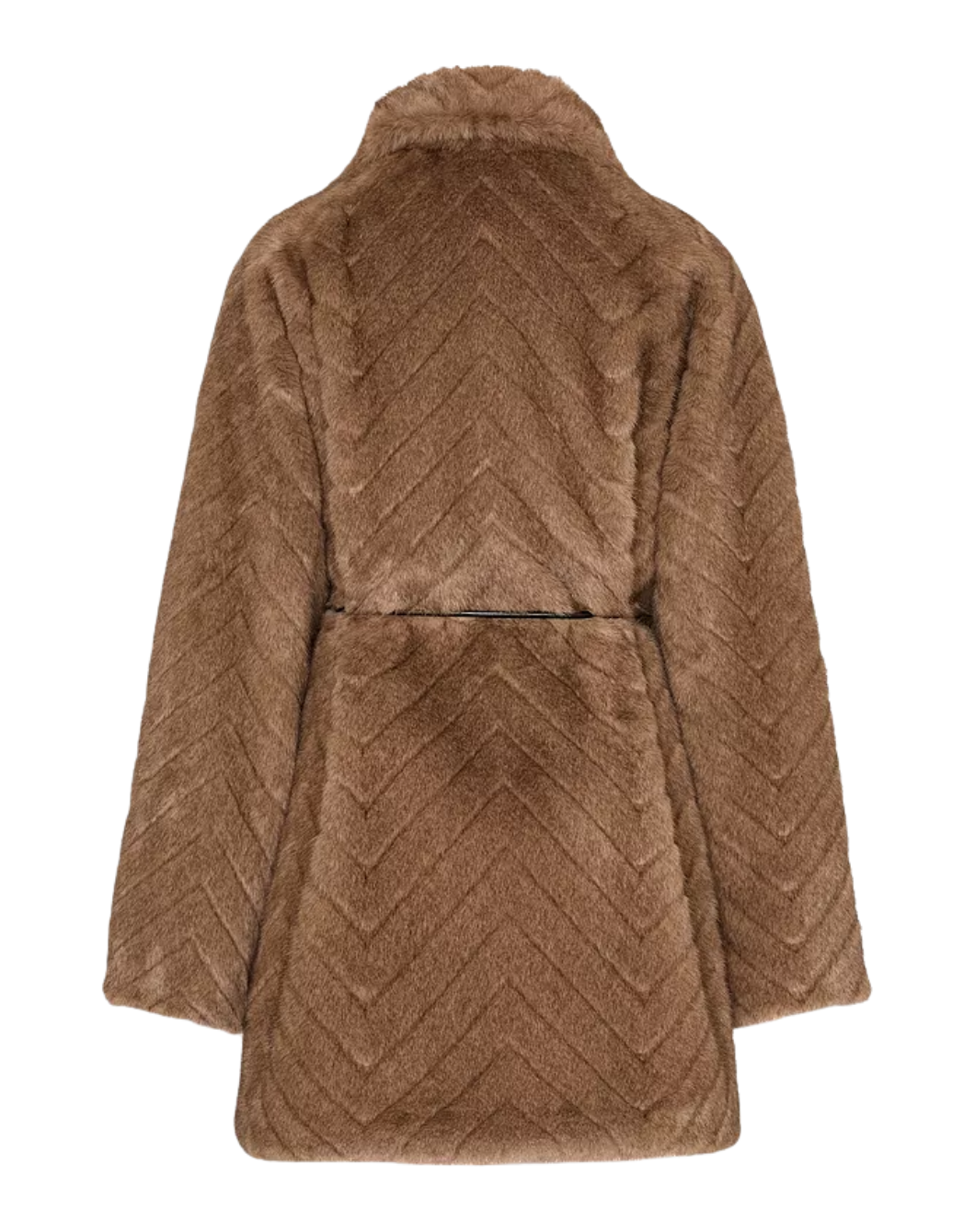 Dayna Chevron Faux Fur Coat
