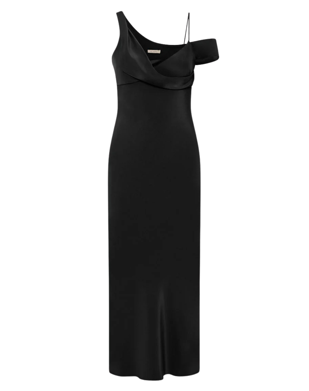 Silk Drape Dress in Black