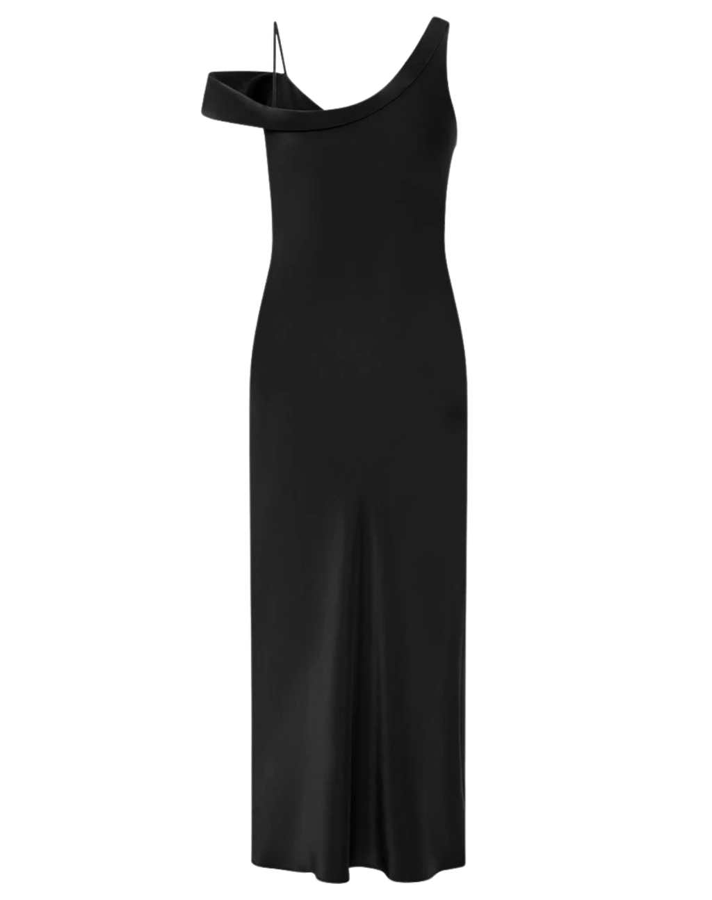 Silk Drape Dress in Black